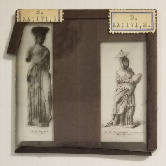 Four Antique Glass Magic Lantern Slides Classical Greek & Medieval Themes - Picture 4 of 10